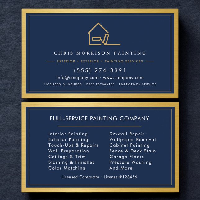 Carte De Visite House Painter Contractor Painting Service (Créateur téléchargé)