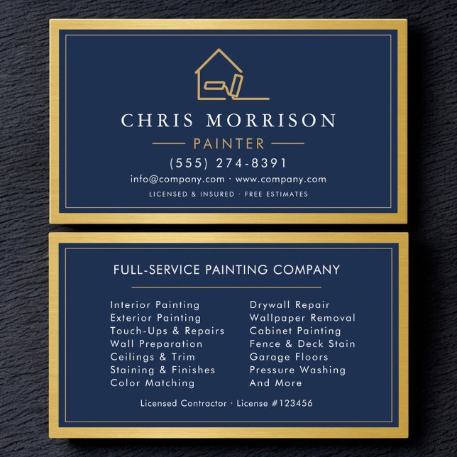 Carte De Visite House Painter Metallic Painting Service (Créateur téléchargé)