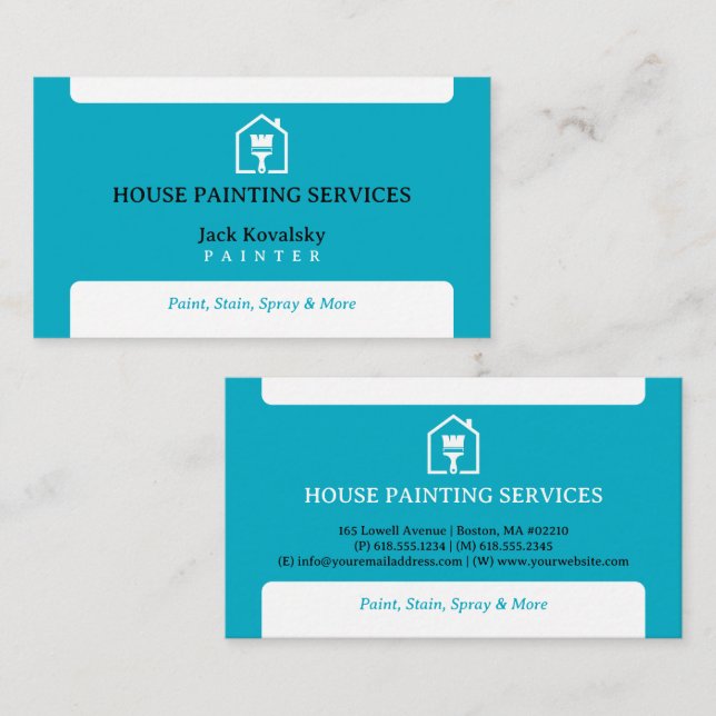 Carte De Visite House Painting Services | Paint Rollel (Devant / Derrière)