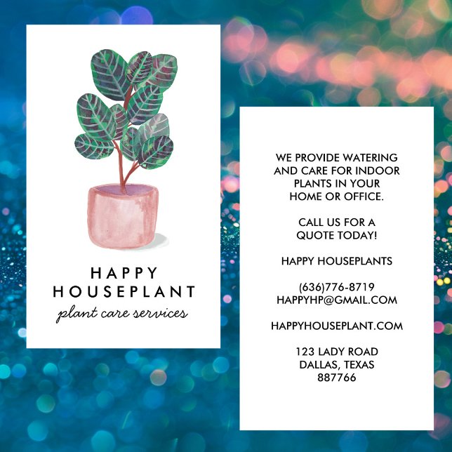 Carte De Visite Houseplant Calathea Prière Plante Jardinage (Houseplant Calathea Prayer Plant Gardening Business Card
)