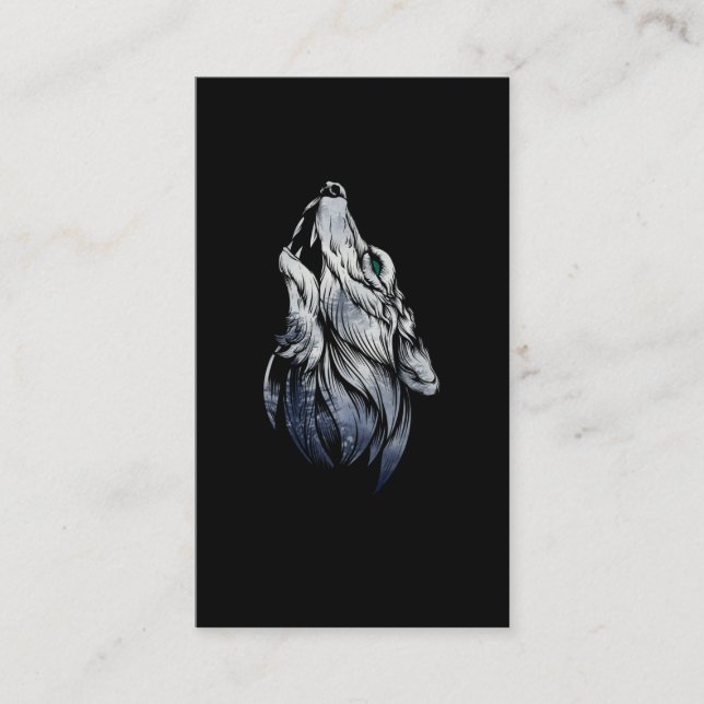 Carte De Visite Howling Wolf Forest Animal Wolves Art (Devant)