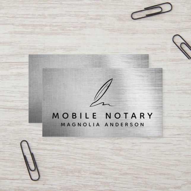 Carte De Visite Huile argentée Quill Noary Mobile (Devant/Arrière en situation)