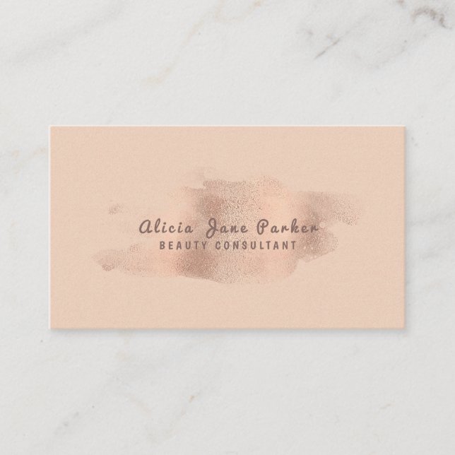 Carte De Visite Huile de cuivre or Rose Glam | Beauticien (Devant)