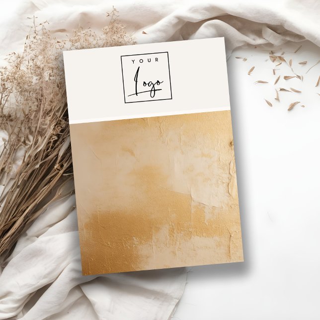 Carte De Visite Huile d'or beige peinture texture logo Bijoux vier (Créateur téléchargé)