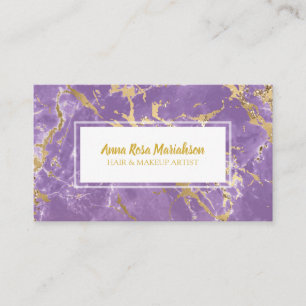 Carte De Visite *~* Huile d'or Marbre violet Chic Glam Luxe popula