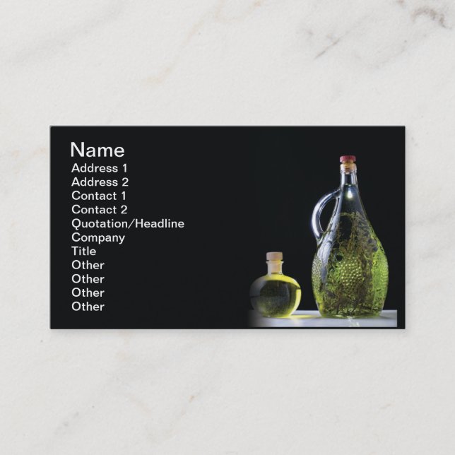Carte De Visite Huile et eau-de-vie fine d'olive (Devant)
