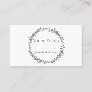 Carte De Visite Huiles essentielles eucalyptus cadre floral cercle