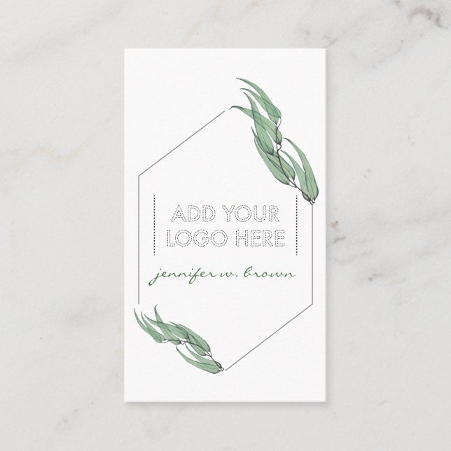 Carte De Visite Huiles essentielles Eucalyptus Custom Logo vert fl (Devant)