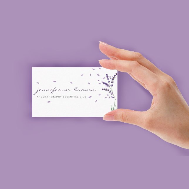 Carte De Visite Huiles essentielles florales de lavande (Lavender floral Essential Oils Business Card)