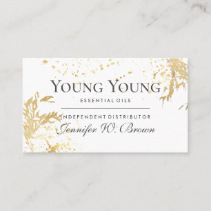 Carte De Visite Huiles essentielles Gold jaune floral