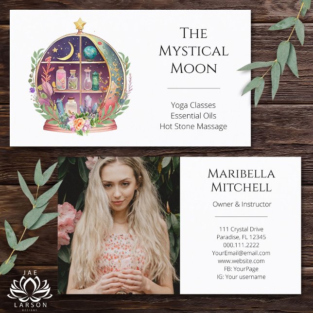 Carte De Visite Huiles essentielles magiques Apothécaire Yoga Boho (Créateur téléchargé)