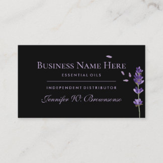 Carte De Visite Huiles essentielles noires Lavande