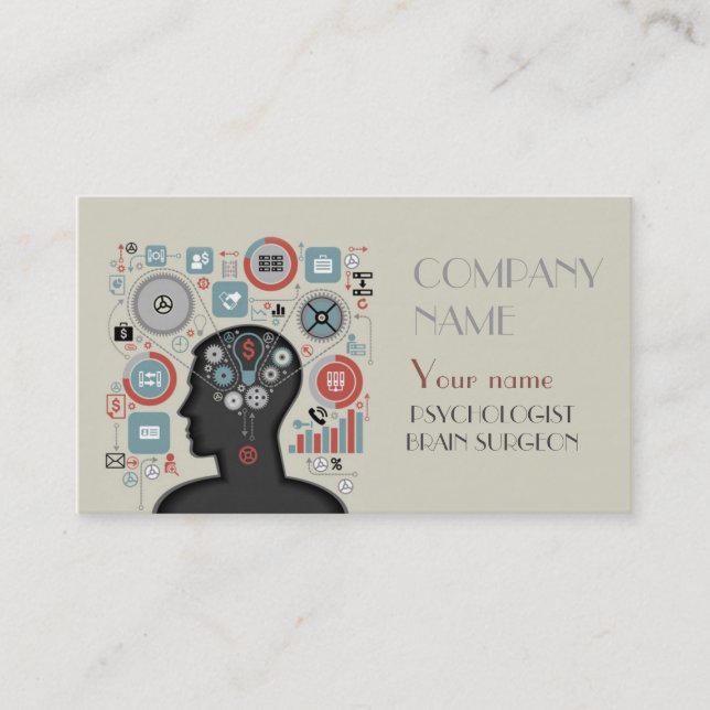 Carte De Visite Humain de tête de clinique de neurochirurgien de (Devant)