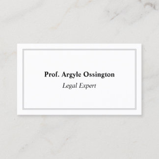 Carte de visite humble et minimaliste