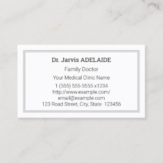 Carte de visite humble et minimaliste