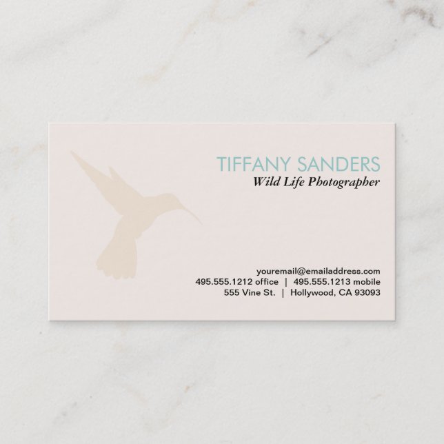 Carte De Visite Humming Bird (Devant)