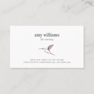 Carte De Visite Hummingbird illustration feminine artistic card