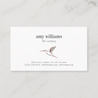 Carte De Visite Hummingbird illustration feminine artistic card