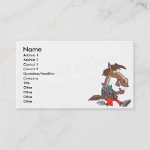 Carte De Visite humoriste thumbs up nerdy horse dessin animé