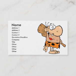 Carte De Visite humoristique caveman avec club