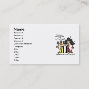 Carte De Visite Humour d'attitude de maris et d'épouses