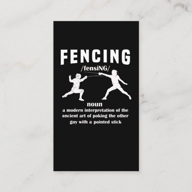 Carte De Visite Humour Fencer d'escrime de sport amusant (Devant)