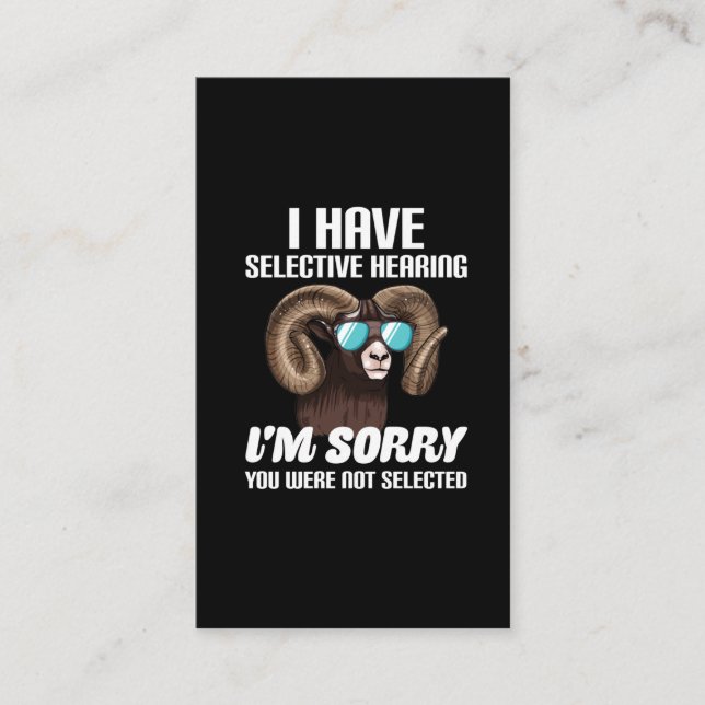 Carte De Visite Humour rude des lunettes de soleil Mouflon Sarcasm (Devant)