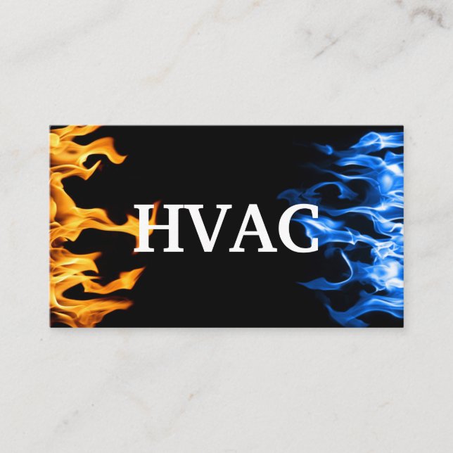 Carte De Visite HVAC Chauffage et climatisation Refroidissement  (Devant)
