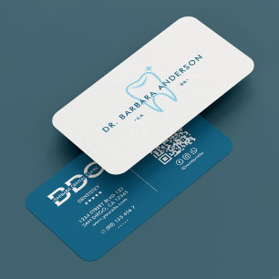 Carte De Visite Hygiéniste dentaire Dentiste Minimal Bleu Océan De