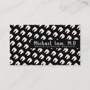 Carte De Visite Hygiéniste Dentaire Motif Logo Dent Rose Ombre