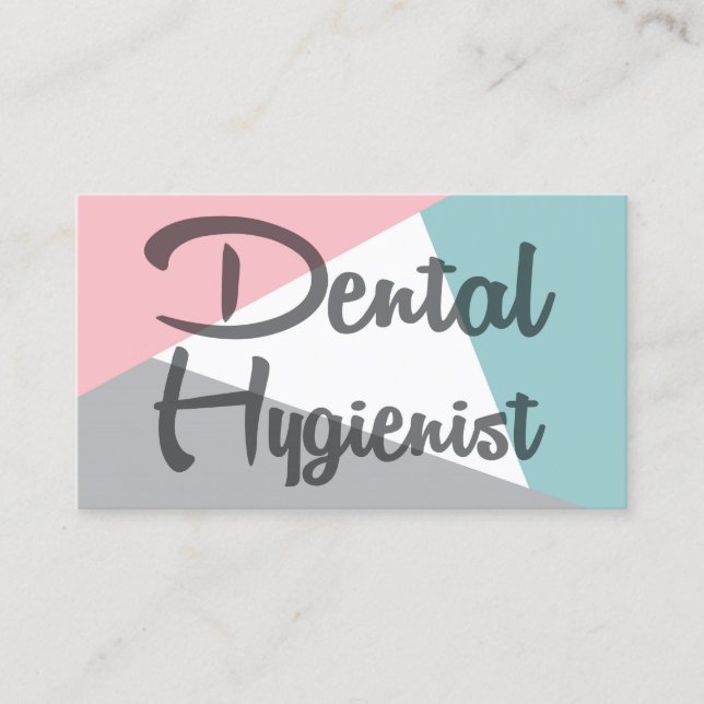 Carte De Visite Hygiéniste dentaire - Retro Rose Mint Grey (Devant)