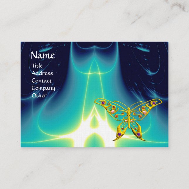 Carte De Visite HYPER BOUTEILLE / VAGUES LÉGÈRES, Aqua Blue, Turqu (Devant)