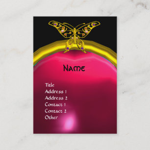 Carte De Visite HYPER BUTTERFLY RUBY MONOGRAM rose rouge jaune
