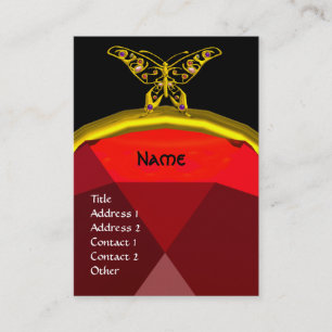 Carte De Visite HYPER BUTTERFLY RUBY MONOGRAS noir rouge jaune