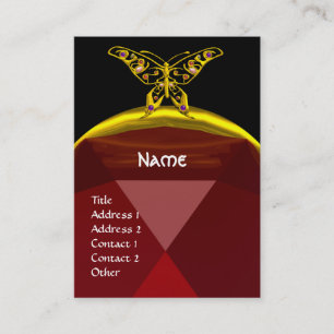 Carte De Visite HYPER BUTTERFLY RUBY MONOGRAS noir rouge jaune