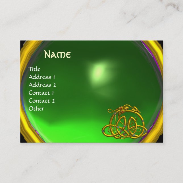 Carte De Visite HYPER DRAGON EMERALD, vert vif (Devant)