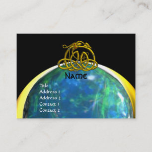 Carte De Visite HYPER DRAGON opale jaune noir bleu