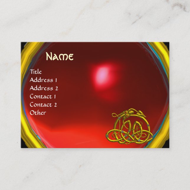 Carte De Visite HYPER DRAGON RUBY, rose rouge vif (Devant)
