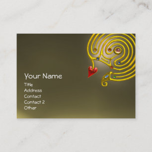 Carte De Visite HYPER LABYRINTH AGATE, gris jaune rouge