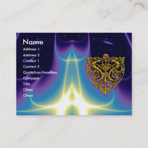 Carte De Visite HYPER VALENTINE Gold Celtic Heart Bleu pourpre