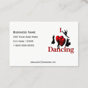 Carte De Visite I Heart Dancing Dance Card