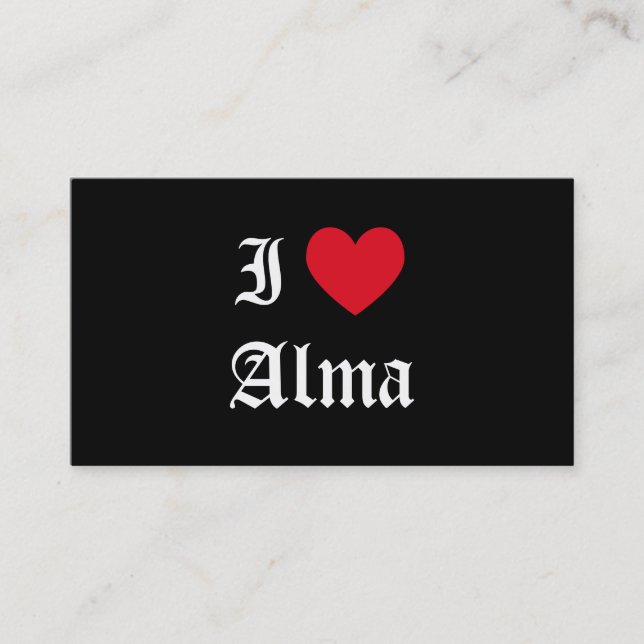 Carte De Visite I Love Alma (Devant)