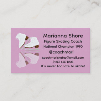 Carte De Visite Ice Skating Coach Business Card