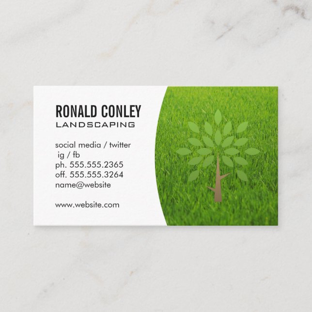 Carte De Visite Icône Arbre à Herbes Paysager (Devant)
