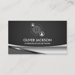 Carte De Visite Icône Communication réseau   Logo de l'entreprise