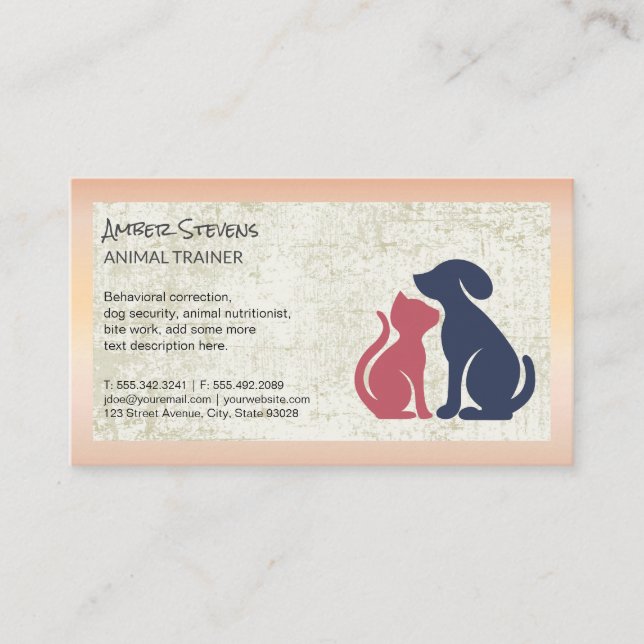 Carte De Visite Icône de chat de chien | Protection des animaux (Devant)