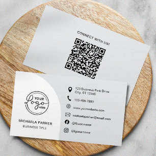 Carte De Visite Icône de code QR de logo personnalisé minimaliste 