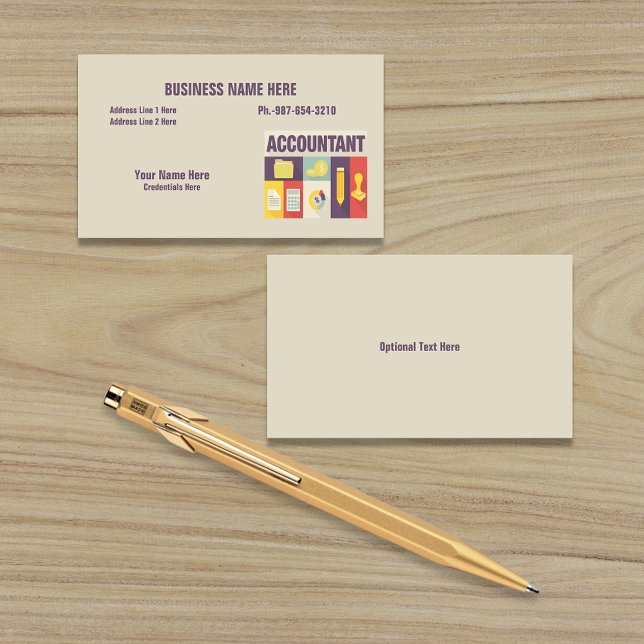 Carte De Visite Icône de comptable de conception emblématique (Créateur téléchargé)