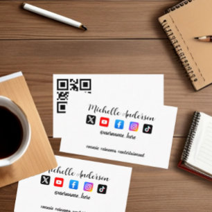 Carte De Visite Icône de médias sociaux entièrement personnalis