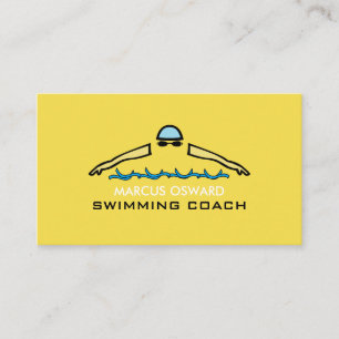 Carte De Visite Icône de natation rapide, Coach de natation & Life
